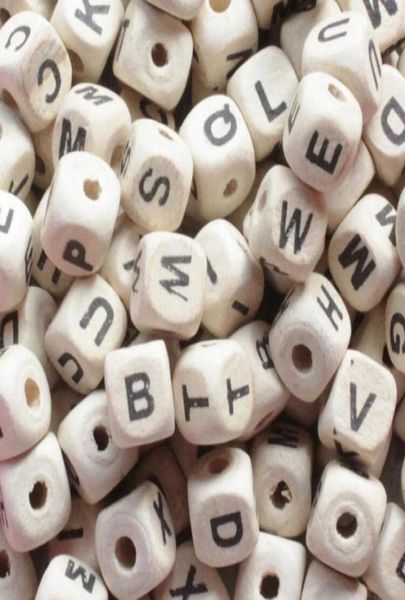 

200pcslot mix letter wood beads diy alphabet square cube letter wood beads fit diy pacifier clip natural wooden beads1808822, Black