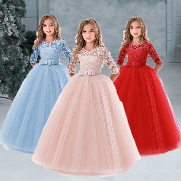 

girl's dresses christmas party youth birthday children's evening ball bridal girl formal dress g220523, Red;yellow