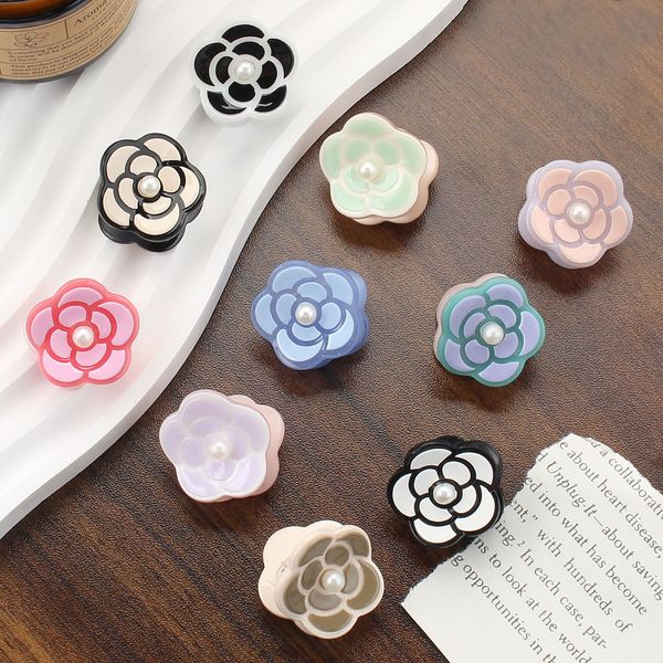 

s3682 acetic acid camellia hair clip for women girls grab clip mini side bangs clip back head braid clip barrette hair accessories, Golden;silver
