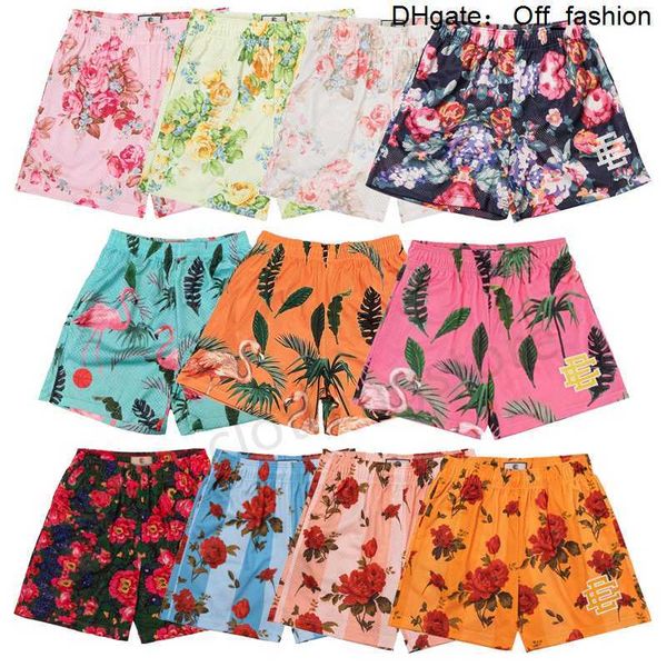

mens women shorts designer eric emanuel summer running flowers print sport short pants workout breathable ee fanshion gym clothing loose m-3, White;black