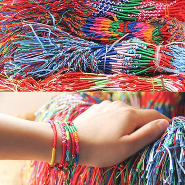 

bangle abl0251(100) bohemian brazil colorful rainbow handmade weave woven braided rope thin string strand friendship bracelet, Black