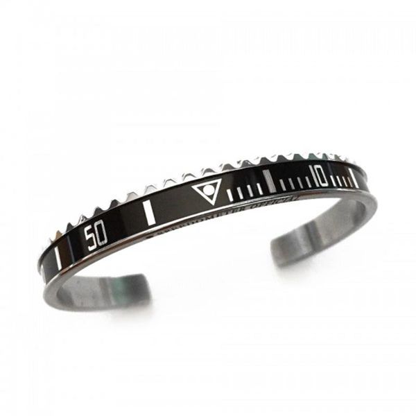 

bangle stainless steel 12 colors cuff bracelet bangle in silver color st01, Black