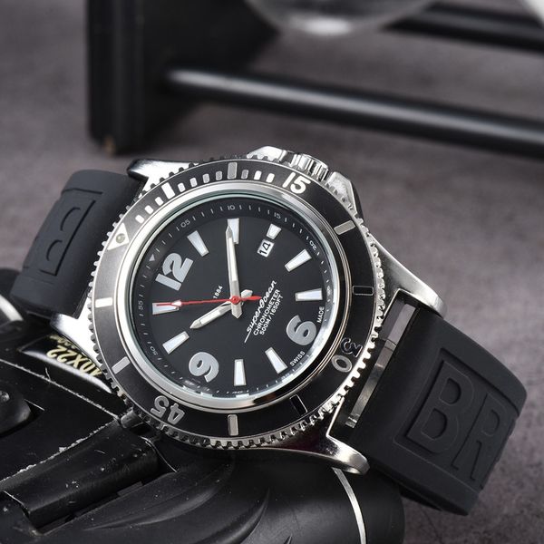 

wristwatches for 2023 new mens watches three stitches quartz watch 1884 luxury brand rubber belt men accessories round shape fashion breitl, Slivery;brown