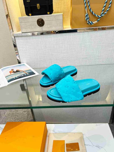 

luxury designers women slippers pool pillow flat comfort mule men slide sandal summer outdoor fashion slipper slides flip flop size 35-46, Black