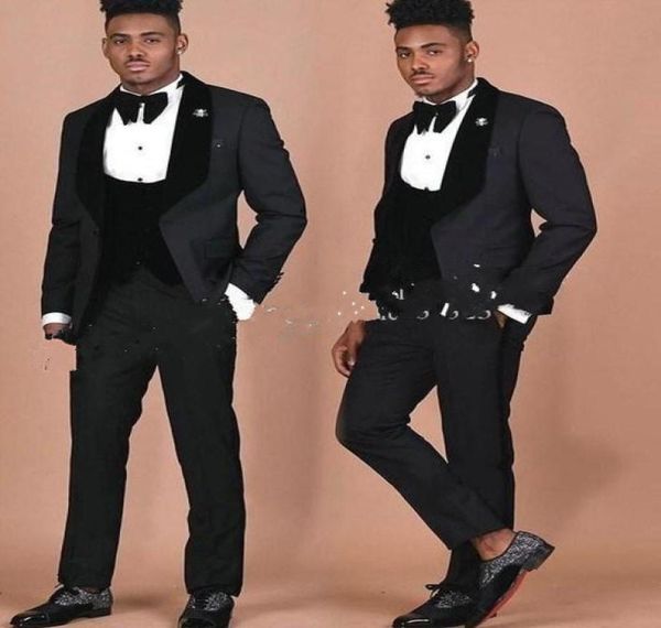 

new classic style one button black wedding groom tuxedos shawl lapel groomsmen men suits prom blazer jacketpantsvesttie 2103464592, Black;gray