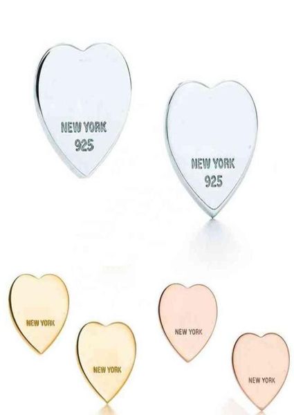 

new earrings 2020 s925 silver earrings women love stud earing heart shape luxury earring pendientes tf style fashion jewelry aa2207617071, Golden;silver