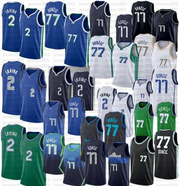 

Luka Doncic Kyrie Irving Basketball Jerseys 2023 Maverick City 77 11 Blue Black Edition Green, As