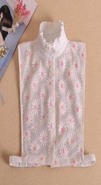 

bow ties flower embroidery fake collars for women shirt blouse false collar detachable decorative clothes accessories7604693, Black;gray