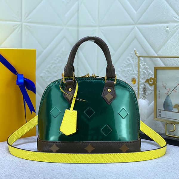 

women tote bag shell crossbody bags plain handbag purse classical embossing letter patent leather wallet detachable strap large capacity poc