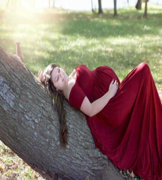 

2016 off shoulder pregnant prom dress a line spandex floor length back zipper dark red evening gown custom made8178709, Black