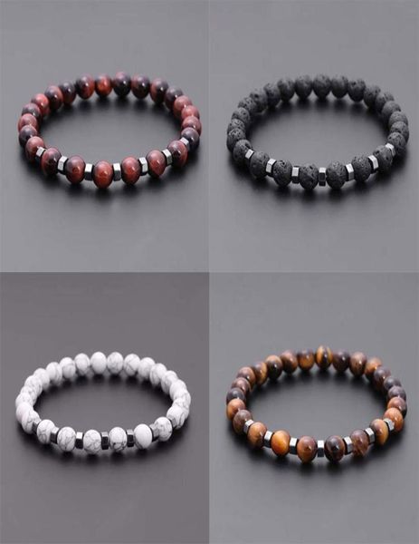 

natural lava stone strands charm bracelets handmade beaded for men women yoga sports party club jewelry9966623, Black