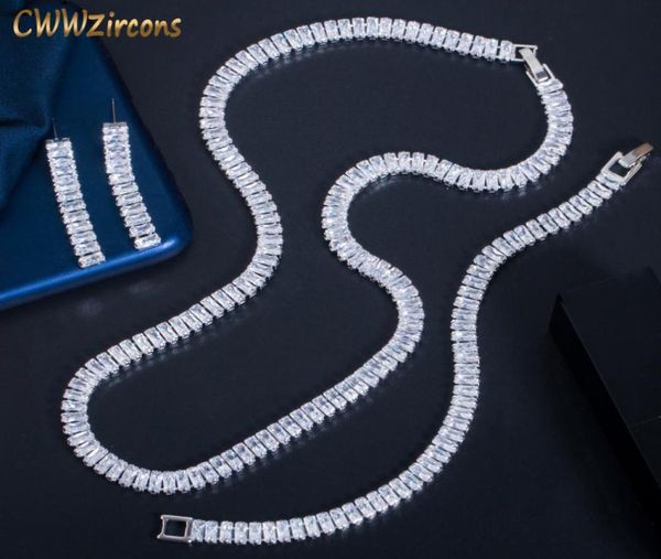 

cwwzircons 3 pcs fashion luxury silver color cubic zirconia women party wedding bridal costume jewelry set accessories gift t506 22658334, Slivery;golden