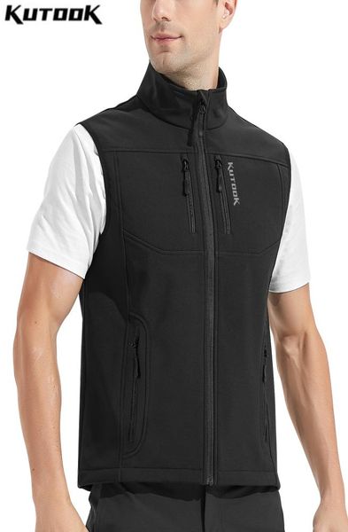 

kutook men039s softshell jacket sleeveless vest windbreaker fleece windproof for hiking hunting camping climbing fishing trekki6911172, Blue;black