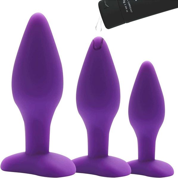 

factory outlet hisionlee docking 3-piece plug set silicone toy suitable for men women and couples