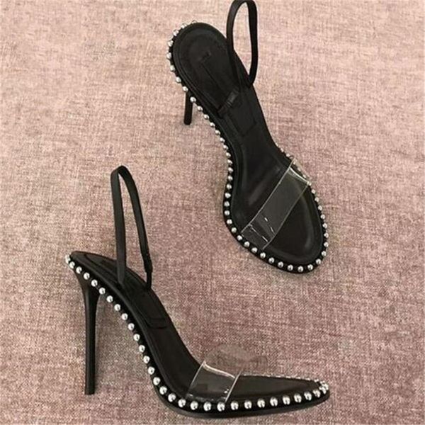 

sandals pvc women platform sandals high heels waterproof female transparent crystal wedding shoes sandalia feminina rivet 230523, Black