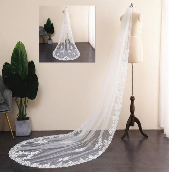 

bridal veils personalized flower lace wedding veil1 layer elegant weddingcathedral veil veilchapel veilwaltz veilblusher2112232, Black