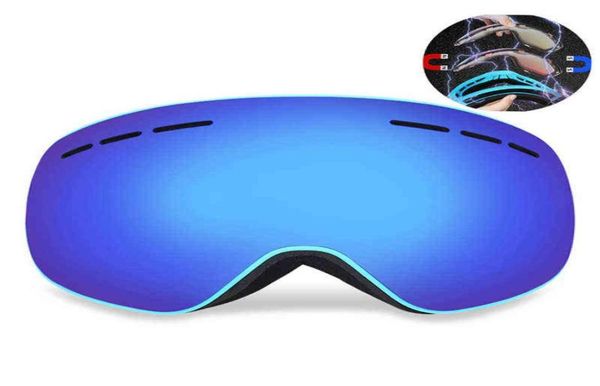 

locle magnetic ski goggles double layers uv400 antifog snowboard skiing glasses women men snow ski mask eyewear 2201042582109