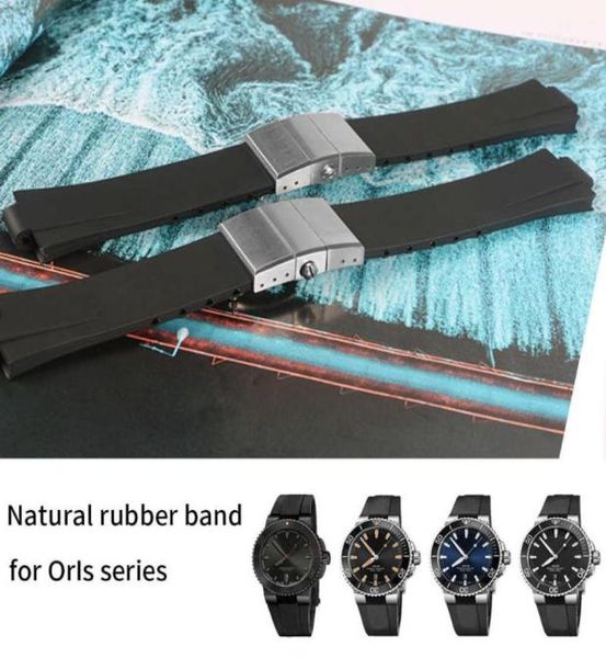 

watch bands silicone rubber band for aquis double wristband watch diving sport black aquis 2411mm buckle2645346, Black;brown