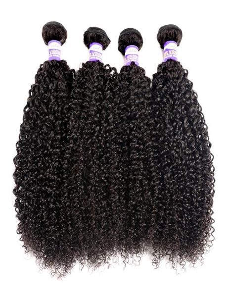 

9a brazilian human hair kinky curly virgin hair 3 4 bundles kinky curly human hair extensions4895708, Black