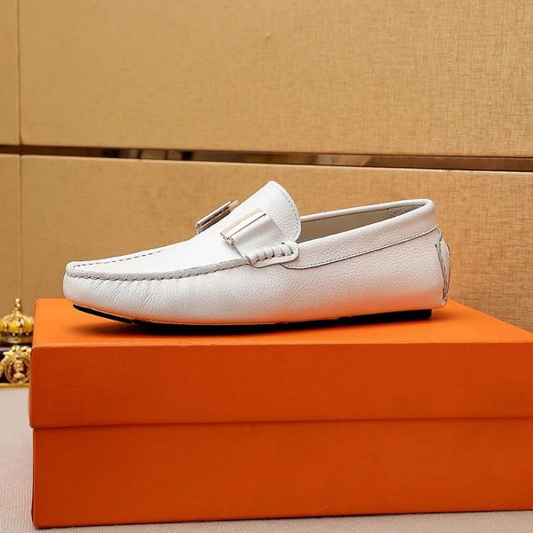 

genuine leather men loafers shoes casual luxury brand slip on designer moccasins italian men driving shoe chaussure homme, Black