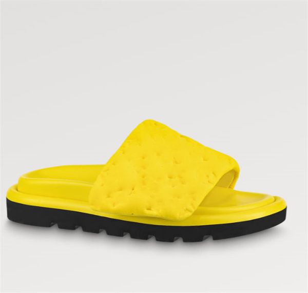 

womens designers pool pillow flat comfort mule slippers mens luxury slides summer padded front strap easy-to-wear style fashion sandal size, Black