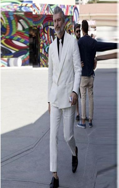 

new white slim fit linen men suits wedding groom tuxedos 2 pieces jacketpants bridegroom suits man blazer summer 3512946928, Black;gray