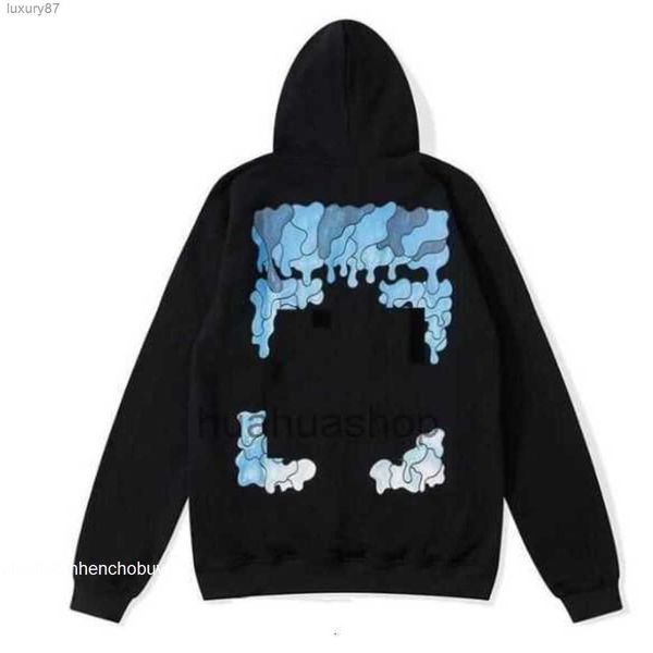 

2023 %60 off style trendy fashion popular sweater painted arrow crow stripe loose hoodie men's and women's t-shirts offs white ver, Black