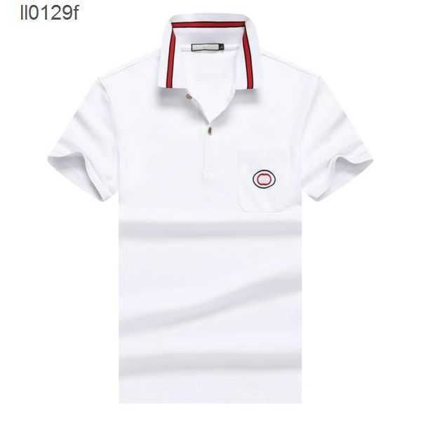 

designer mens polo shirt luxury brand breathable quick drying short sleeve simple lapel button business casual versatile summer t various st, White;black