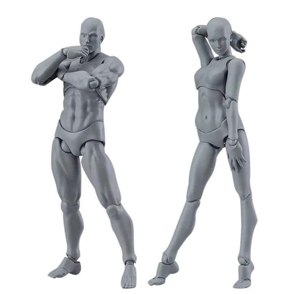 

13cm action figure toys artist movable male female joint figure pvc body figures model mannequin bjd art sketch draw figurine 3d c8315470, White