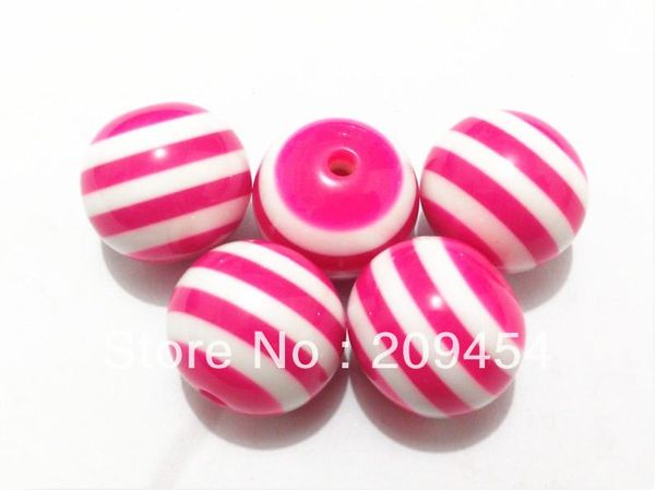 

crystal 20mm 100pcs/lot rose pink striped beads chunky resin beads for kids jewelry making