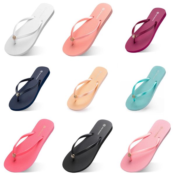 

flip beach shoes fashion slippers flops womens slipper green yellow orange navy bule white pink brown summer sport sneaker sandals, Black