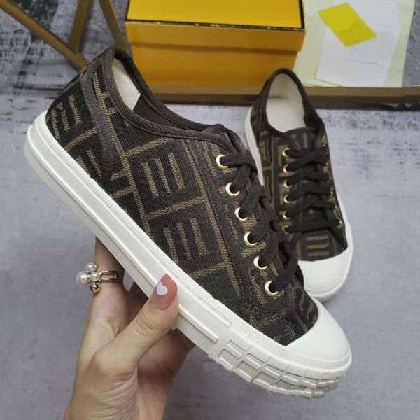 

designer women's casual shoes men's canva flower embroidery sneakers shoes 35-45 with box, Black