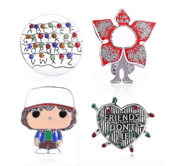 

stranger things enamel pins tv series eleven brooch friends don039t lie badge denim shirt lapel pin gothic jewelry gift for fan7234523, Blue