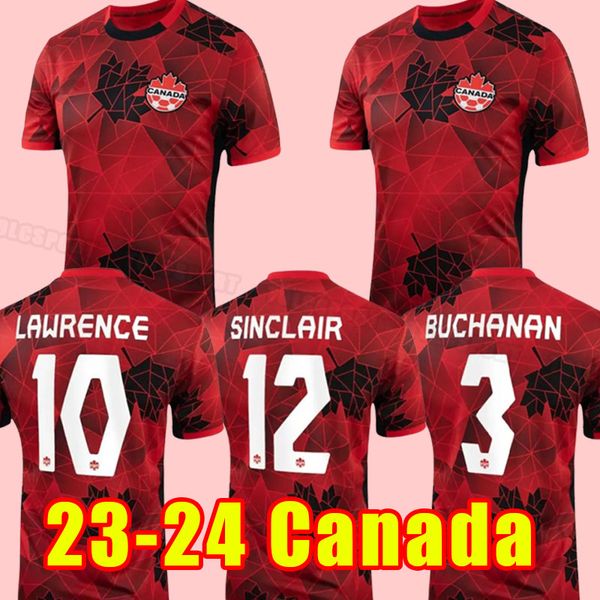

canada soccer jerseys jonathan david set 2023 2024 alphonso davies lucas cavallini tajon buchanan junior hoilett cyle larin football shirt k, Black;yellow