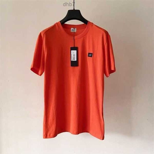 

new cp men's t-shirts ins trend fashion crew neck shorts embroidery sports breathable pure cotton short sleeved casual solid color tees, White;black