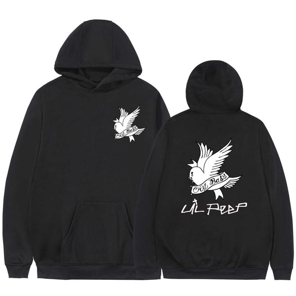 

peep crying swallow print autumn and winter women's coat female student hoodie hooded sweater, Black