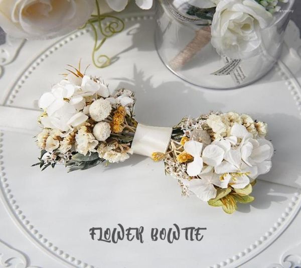 

bow ties 2022 highend handmade dried flowers everlasting flower tie outdoor wedding groom groomsman shirt accessories man039s 1704344, Black;gray