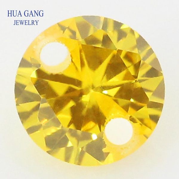 

crystal double holes cubic zirconia aaaaa golden cz loose stones for diy jewelry wholesale beads cz with holes