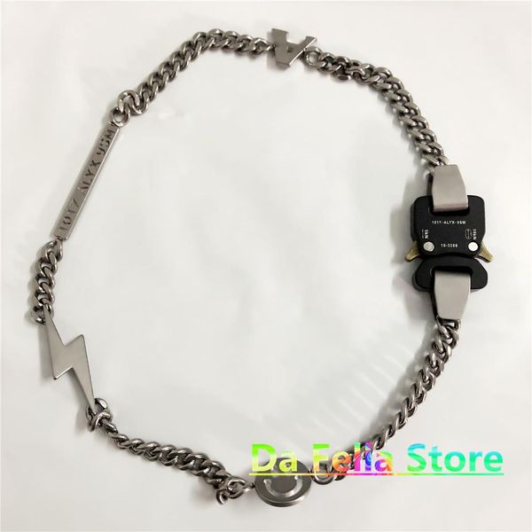 

necklaces new alyx black buckle necklace men women alyx hero chain necklace 1017 9sm lightning street accessories colorfast, Silver