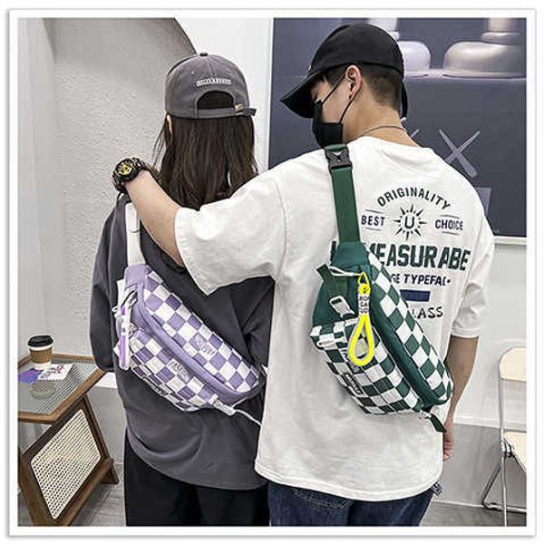 

couple's same chest bag fresh plaid large capacity men's and women's same large capacity crossbody bag personalized simple an