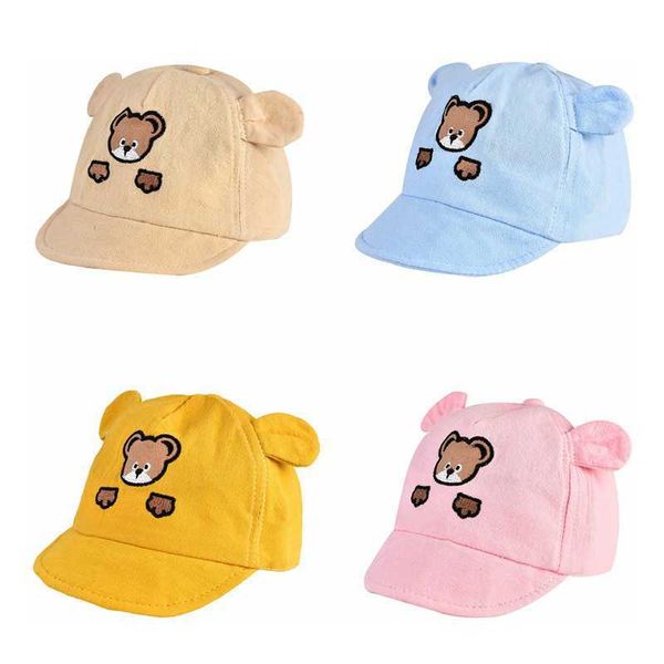 

caps hats baby baseball boys girls cartoon bear baby sun hat spring summer children's kawai foot cap g220522, Yellow