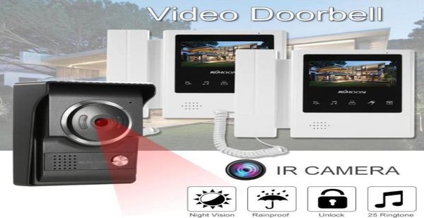 

video door phones kkmoon 43 inch wired doorbell with night vision rainproof function visual intercom twoway audio phone2490688