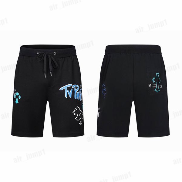 

designers mens shorts man woman chrome summer heart sanskrit cross pattern casual pants printing running sports short chromees hearts tpc7, White;black