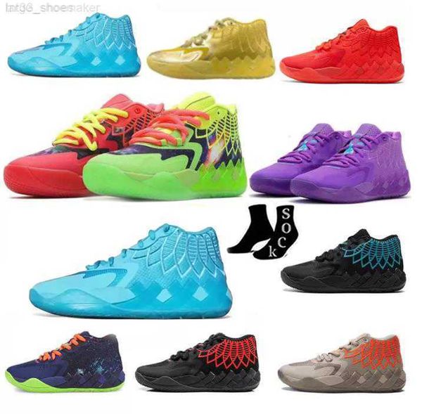 

basketball shoes 2023 lamelo ball mb 01 rick red green and morty galaxy purple blue grey black queen buzz city melo sports shoe trainner sne