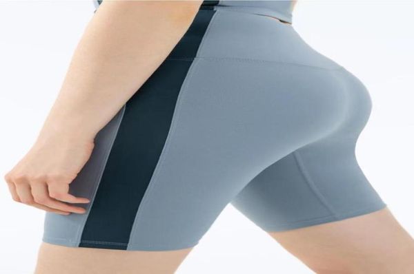 

running shorts contrast color yoga wear women39s sportswear cycling high waist hip lift bottomsrunningrunning8584584, Black;blue