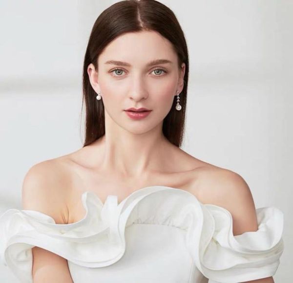 

high end natural fresh water pearl earrings s925 pure silver anti allergy lady039s earnails wheat ear shape tenni8350690