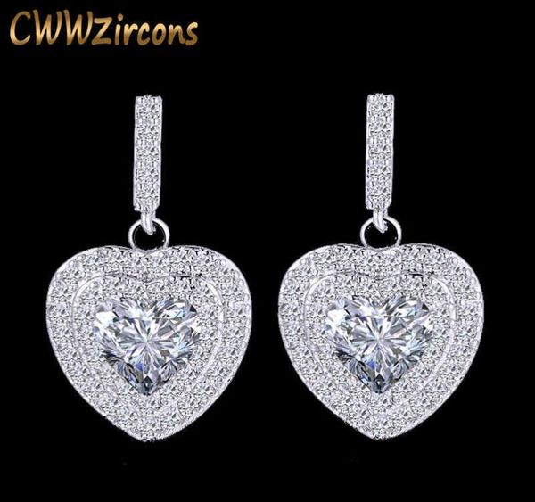 

trendy micro paved cubic zirconia stones dangle drop romantic love earrings fashion sterling silver 925 jewelry cz385 2107143475980