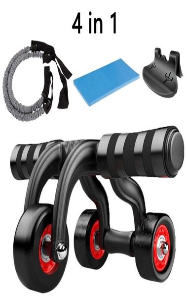 

no noise 3 wheels abdominal roller home fitness equipment body arm waist gym ab exercise power muscle trainer1113039