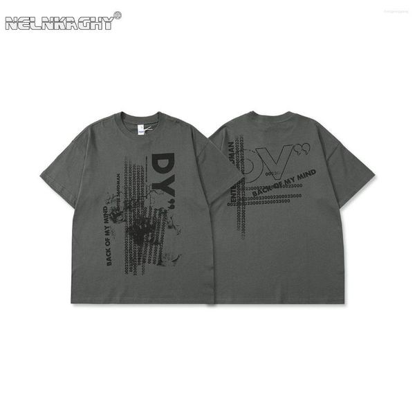 

men's t shirts hip-hop american street retro print letter cotton clothing summer men high tees handsome guy fashion t-shirtskr54, White;black