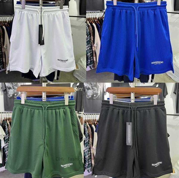 

ess designer short fashion casual clothing fears god represent american high street brand summer sports loose men's basketball mesh qui, White;black